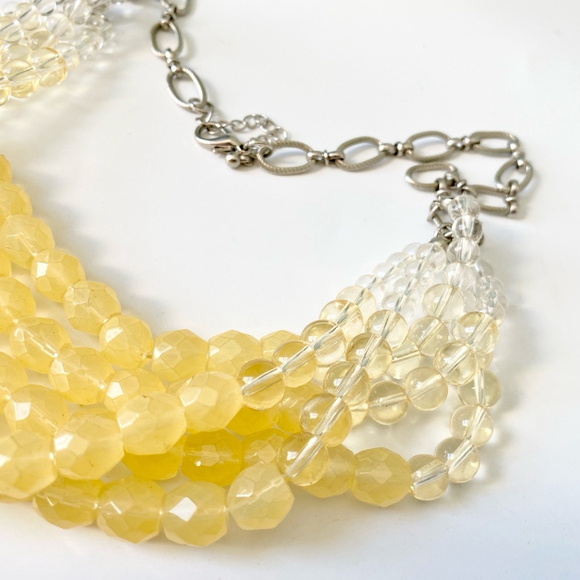 SOLD!! Vintage 80s Faceted Yellow Citrine Quartz Gemstone Adjustable Necklace - Picture 5 of 6